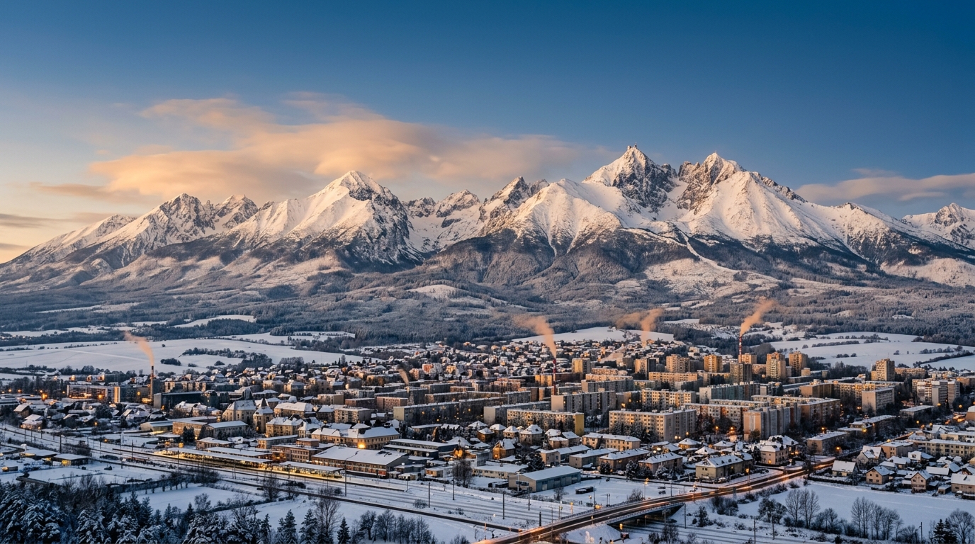 Vysoké Tatry nad Popradom v zime